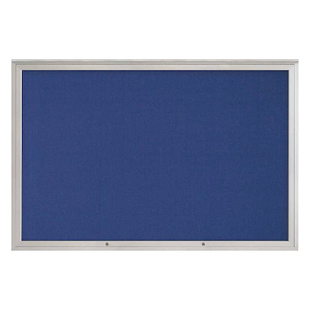 United Visual Products Corkboard, Cobalt Accent/Satin, 72"x48" UV4081PLUS-SATIN-COBACC