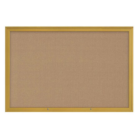 United Visual Products Corkboard, Buff/Gold, 72"x48" UV4081PLUS-GOLD-BUFF