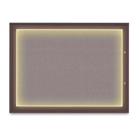 United Visual Products Corkboard, Surf/Bronze, 48"x36" UV416ILED1PLUS-BRONZE-SURF