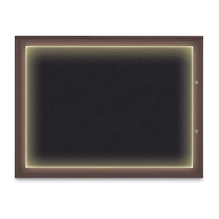 United Visual Products Corkboard, Rubber/Bronze, 48"x36" UV416ILED1PLUS-BRONZE-RUBBER