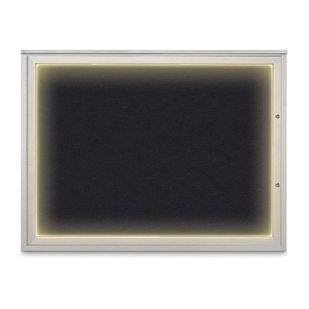 United Visual Products Corkboard, Rubber/Satin, 48"x36" UV416ILED1PLUS-SATIN-RUBBER