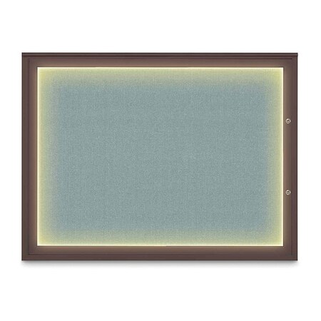 United Visual Products Corkboard, Cloud/Bronze, 48"x36" UV416ILED1PLUS-BRONZE-CLOUD