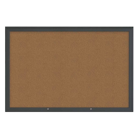 United Visual Products Corkboard, Synthetic Cork/Black, 72"x48" UV4081PLUS-BLACK-FORBO