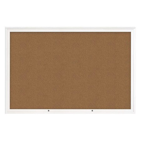 United Visual Products Corkboard, Synthetic Cork/White, 72"x48" UV4081PLUS-WHITE-FORBO