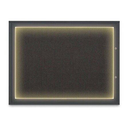 United Visual Products Corkboard, Black/Black, 48"x36" UV416ILED1PLUS-BLACK-BLACK