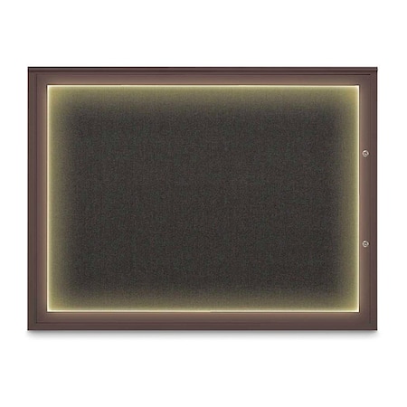 United Visual Products Corkboard, Black/Bronze, 48"x36" UV416ILED1PLUS-BRONZE-BLACK