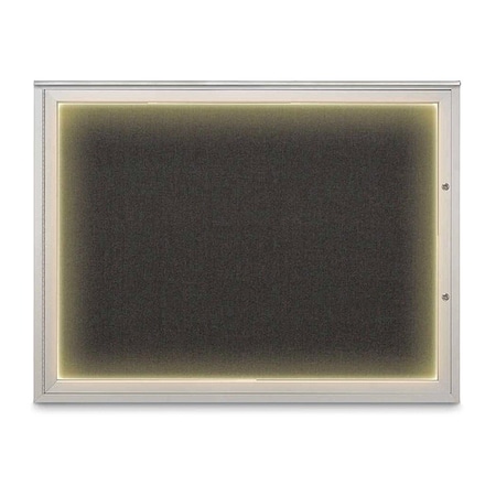 United Visual Products Corkboard, Black/Satin, 48"x36" UV416ILED1PLUS-SATIN-BLACK