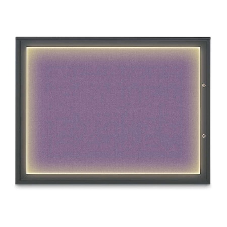 United Visual Products Corkboard, Amethyst/Black, 48"x36" UV416ILED1PLUS-BLACK-AMETHY