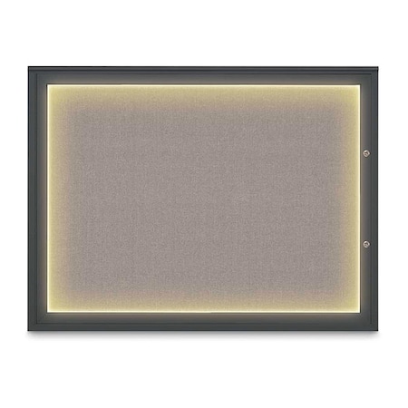 United Visual Products Corkboard, Pearl/Black, 48"x36" UV416ILED1PLUS-BLACK-PEARL