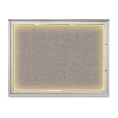 United Visual Products Corkboard, Pearl/Satin, 48"x36" UV416ILED1PLUS-SATIN-PEARL