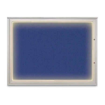 United Visual Products Corkboard, Cobalt Accent/Satin, 48"x36" UV416ILED1PLUS-SATIN-COBACC