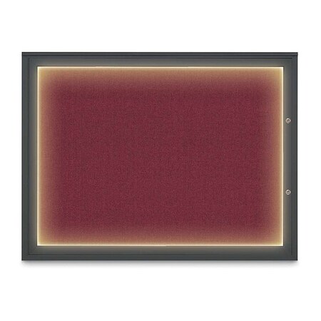 United Visual Products Corkboard, Deep Burgundy/Black, 48"x36" UV416ILED1PLUS-BLACK-DBURGU