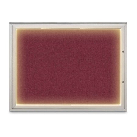 United Visual Products Corkboard, Deep Burgundy/Satin, 48"x36" UV416ILED1PLUS-SATIN-DBURGU