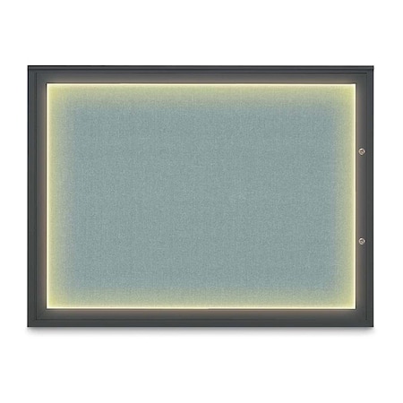 United Visual Products Corkboard, Cloud/Black, 48"x36" UV416ILED1PLUS-BLACK-CLOUD