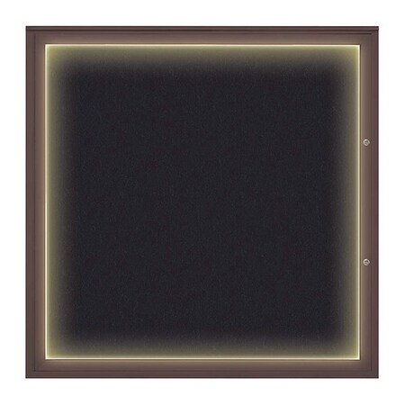 United Visual Products Corkboard, Rubber/Bronze, 48"x48" UV416ILED48PLUS-BRONZE-RUBBER