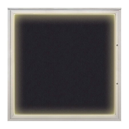 United Visual Products Corkboard, Rubber/Satin, 48"x48" UV416ILED48PLUS-SATIN-RUBBER