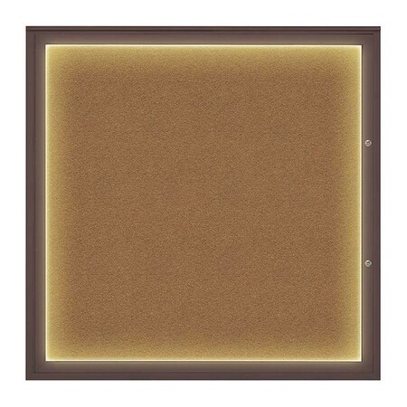 United Visual Products Corkboard, Synthetic Cork/Bronze, 48"x48" UV416ILED48PLUS-BRONZE-FORBO