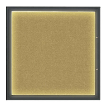 United Visual Products Corkboard, Keylime/Black, 48"x48" UV416ILED48PLUS-BLACK-KEYLIME