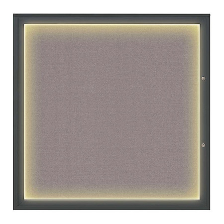 United Visual Products Corkboard, Surf/Black, 48"x48" UV416ILED48PLUS-BLACK-SURF