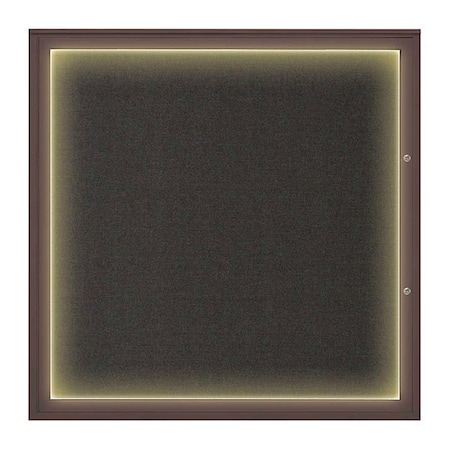 United Visual Products Corkboard, Black/Bronze, 48"x48" UV416ILED48PLUS-BRONZE-BLACK