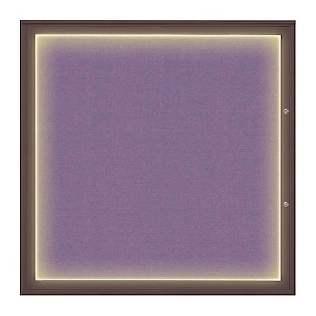 United Visual Products Corkboard, Amethyst/Bronze, 48"x48" UV416ILED48PLUS-BRONZE-AMETHY