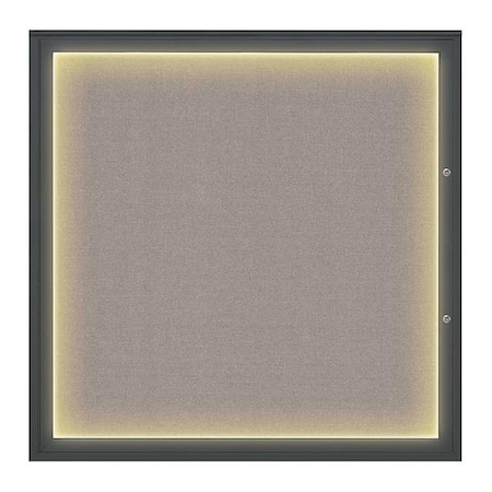 United Visual Products Corkboard, Pearl/Black, 48"x48" UV416ILED48PLUS-BLACK-PEARL