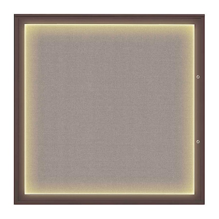 United Visual Products Corkboard, Pearl/Bronze, 48"x48" UV416ILED48PLUS-BRONZE-PEARL