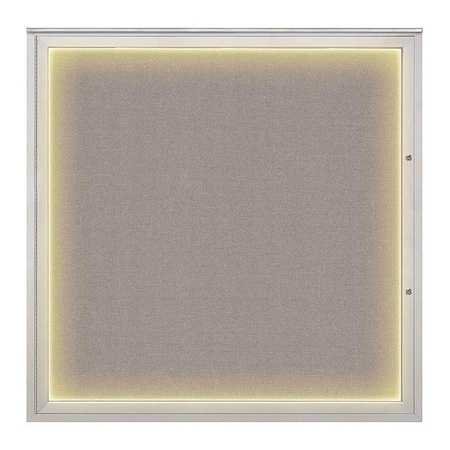 United Visual Products Corkboard, Pearl/Satin, 48"x48" UV416ILED48PLUS-SATIN-PEARL