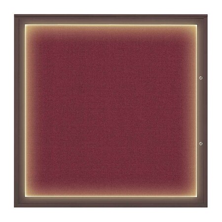 United Visual Products Corkboard, Deep Burgundy/Bronze, 48"x48" UV416ILED48PLUS-BRONZE-DBURGU