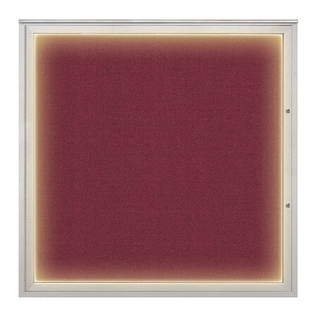 United Visual Products Corkboard, Deep Burgundy/Satin, 48"x48" UV416ILED48PLUS-SATIN-DBURGU