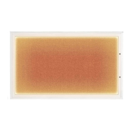 United Visual Products Corkboard, Apricot/White, 60"x36" UV417ILED1PLUS-WHITE-APRICOT