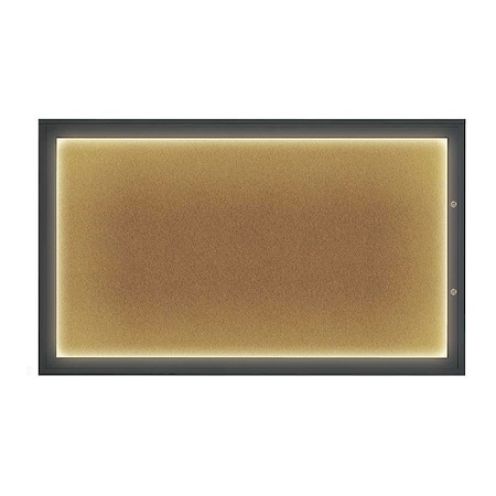 United Visual Products Corkboard, Synthetic Cork/Black, 60"x36" UV417ILED1PLUS-BLACK-FORBO