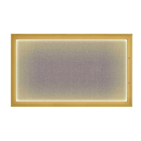 United Visual Products Corkboard, Surf/Gold, 60"x36" UV417ILED1PLUS-GOLD-SURF