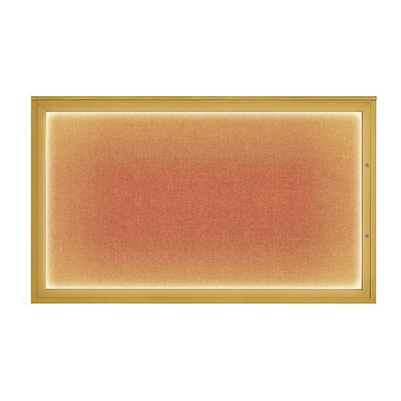 United Visual Products Corkboard, Apricot/Gold, 60"x36" UV417ILED1PLUS-GOLD-APRICOT