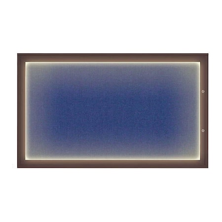 United Visual Products Corkboard, Cobalt Accent/Bronze, 60"x36" UV417ILED1PLUS-BRONZE-COBACC