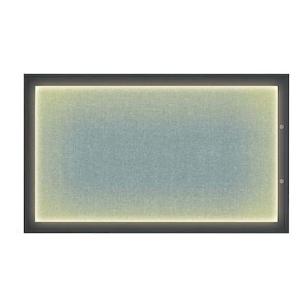United Visual Products Corkboard, Cloud/Black, 60"x36" UV417ILED1PLUS-BLACK-CLOUD