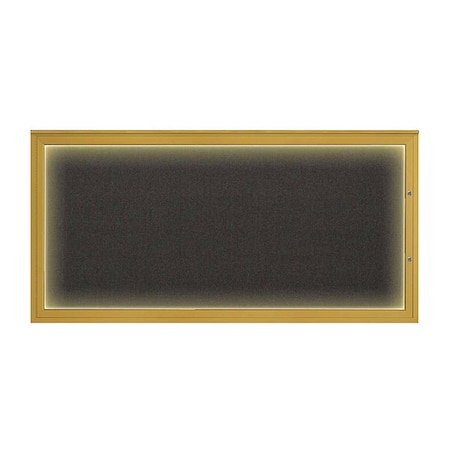 United Visual Products Corkboard, Black/Gold, 72"x36" UV418ILED1PLUS-GOLD-BLACK