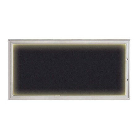 United Visual Products Corkboard, Rubber/Satin, 72"x36" UV418ILED1PLUS-SATIN-RUBBER