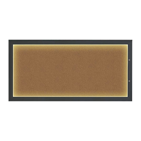 United Visual Products Corkboard, Synthetic Cork/Black, 72"x36" UV418ILED1PLUS-BLACK-FORBO