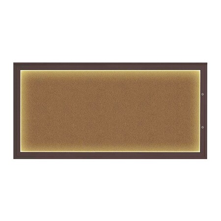 United Visual Products Corkboard, Synthetic Cork/Bronze, 72"x36" UV418ILED1PLUS-BRONZE-FORBO