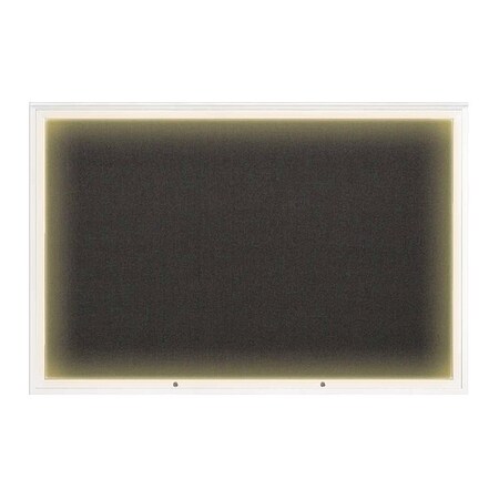 United Visual Products Corkboard, Black/White, 72"x48" UV419ILED1PLUS-WHITE-BLACK