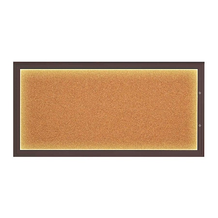 United Visual Products Corkboard, Cork/Bronze, 72"x36" UV418ILED1PLUS-BRONZE-CORK