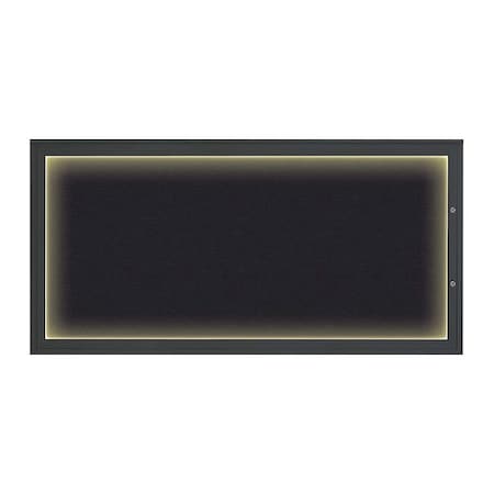 United Visual Products Corkboard, Rubber/Black, 72"x36" UV418ILED1PLUS-BLACK-RUBBER