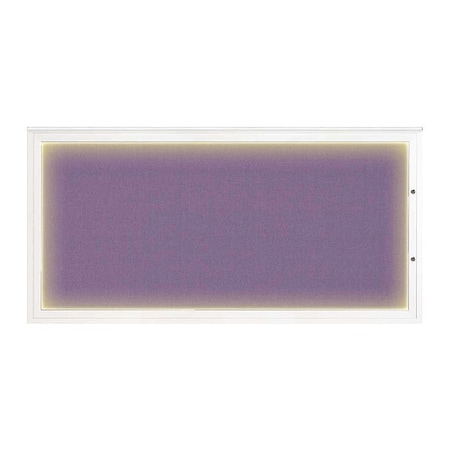 United Visual Products Corkboard, Amethyst/White, 72"x36" UV418ILED1PLUS-WHITE-AMETHY