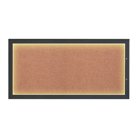 United Visual Products Corkboard, Cinnabar/Black, 72"x36" UV418ILED1PLUS-BLACK-CINNABA