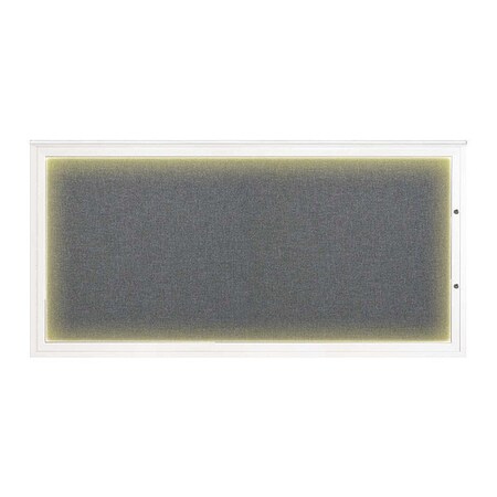 United Visual Products Corkboard, Medium Grey/White, 72"x36" UV418ILED1PLUS-WHITE-MEDGRY