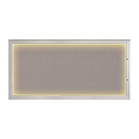 United Visual Products Corkboard, Pearl/Satin, 72"x36" UV418ILED1PLUS-SATIN-PEARL