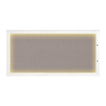 United Visual Products Corkboard, Pearl/White, 72"x36" UV418ILED1PLUS-WHITE-PEARL