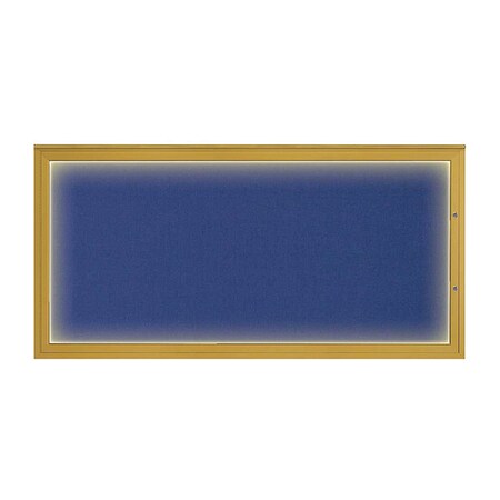 United Visual Products Corkboard, Cobalt Accent/Gold, 72"x36" UV418ILED1PLUS-GOLD-COBACC