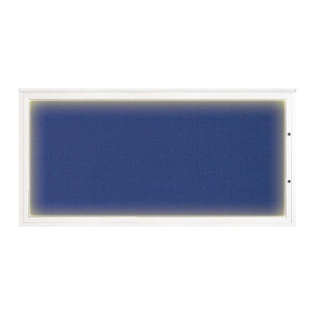 United Visual Products Corkboard, Cobalt Accent/White, 72"x36" UV418ILED1PLUS-WHITE-COBACC